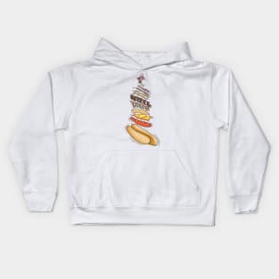 4th of July Hotdog Design Kids Hoodie